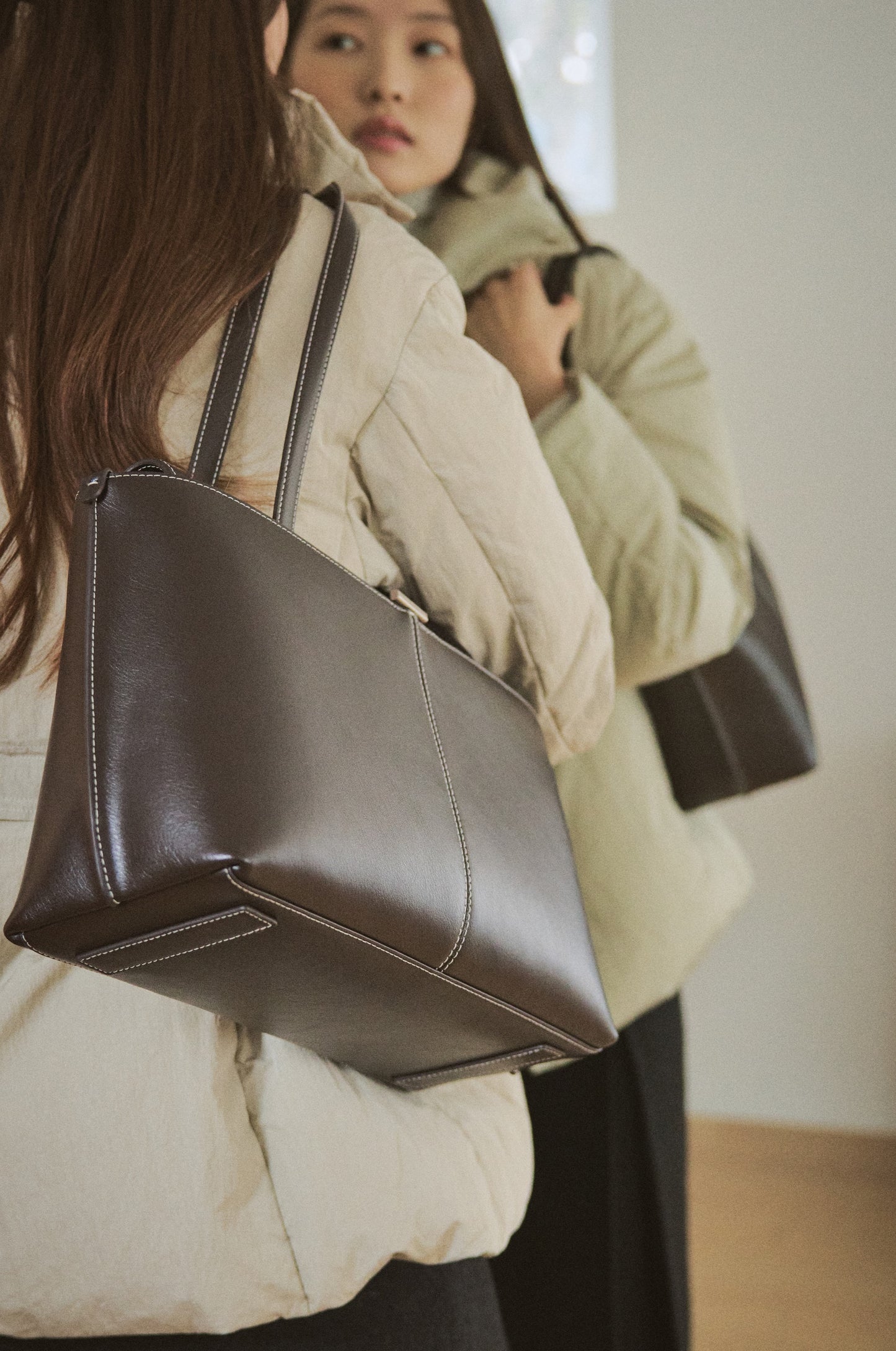 PANIER FLAP BAG organ brown