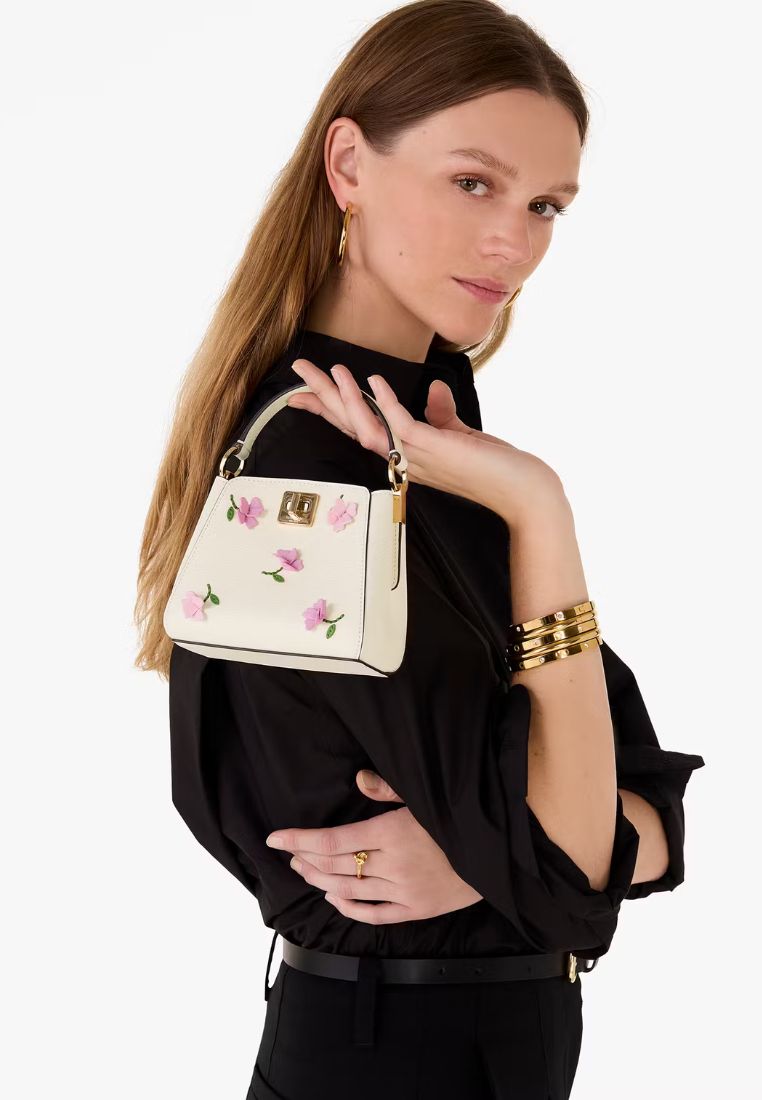 Phoebe Applique Mini Top Handle Crossbody Meringue Multi