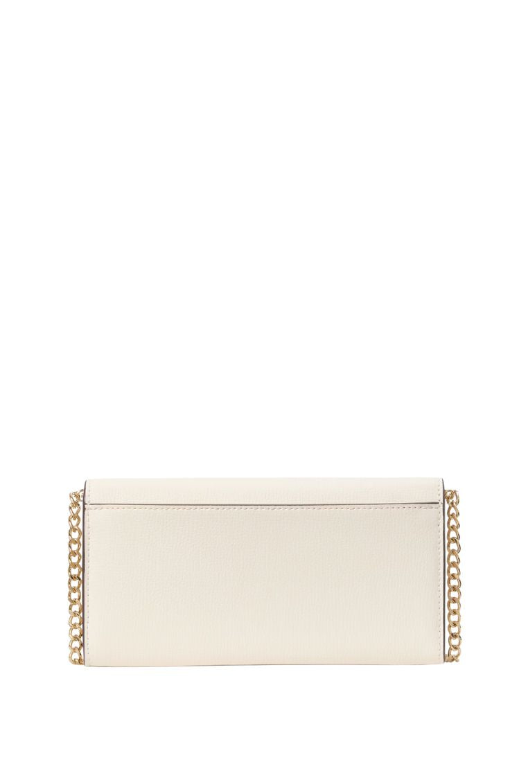 Phoebe Floral Applique Turnlock Wallet-on-Chain Meringue Multi