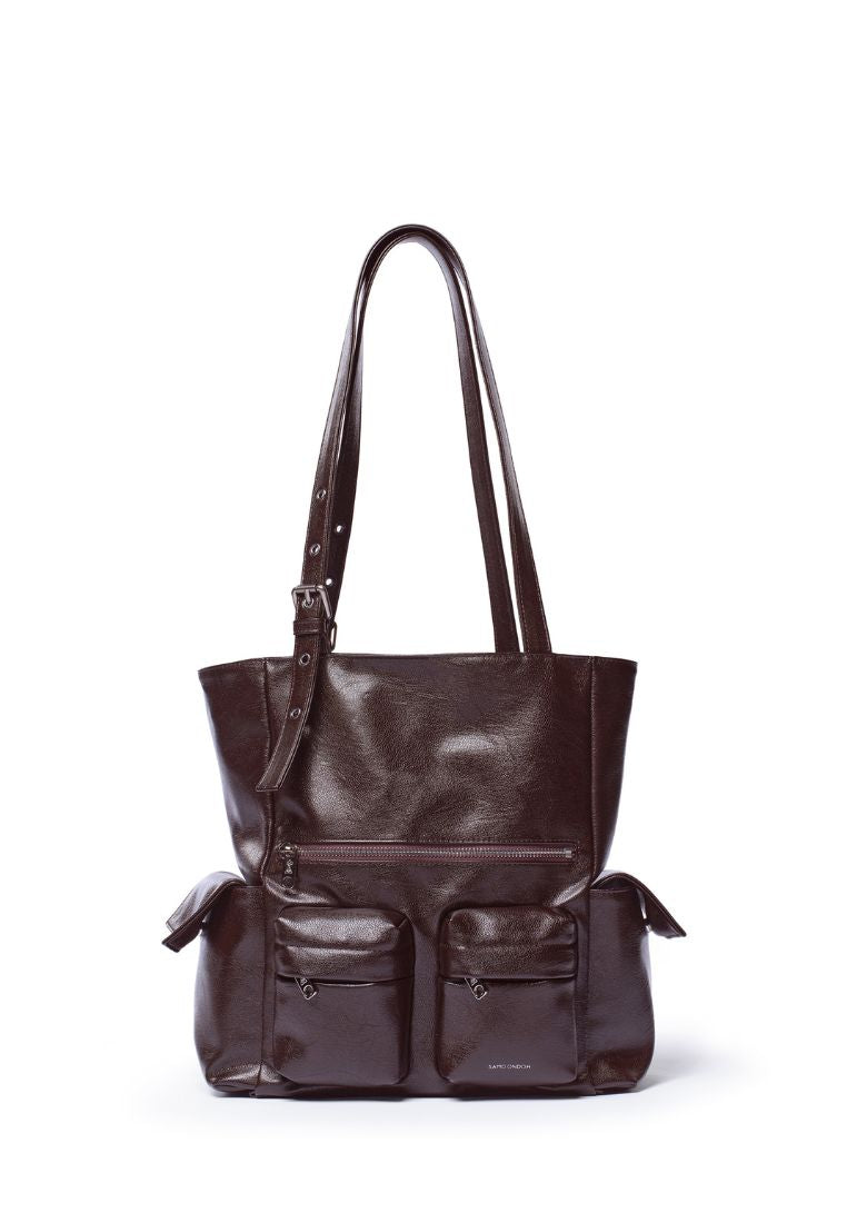 Pocket Shopper Bag M Goat Chocolate