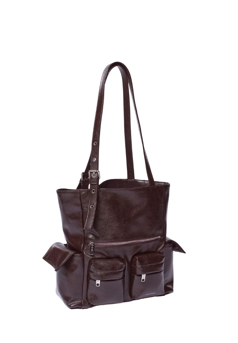 Pocket Shopper Bag M Goat Chocolate