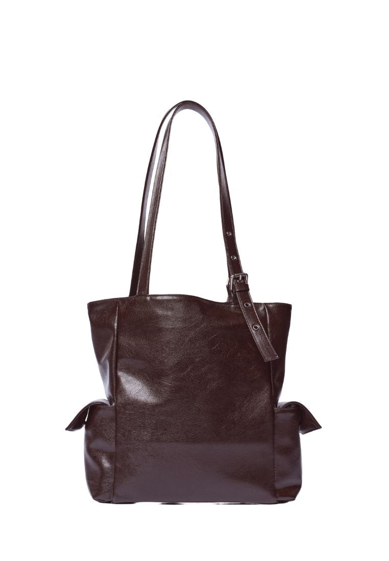 Pocket Shopper Bag M Goat Chocolate