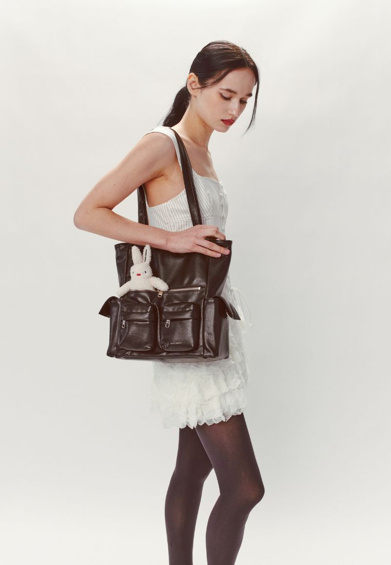 Pocket Shopper Bag M Goat Chocolate