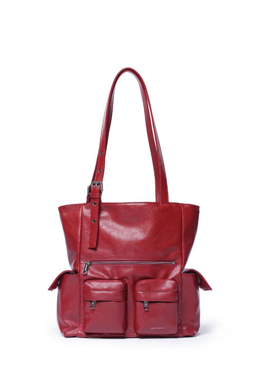 Pocket Shopper Bag M Goat Red