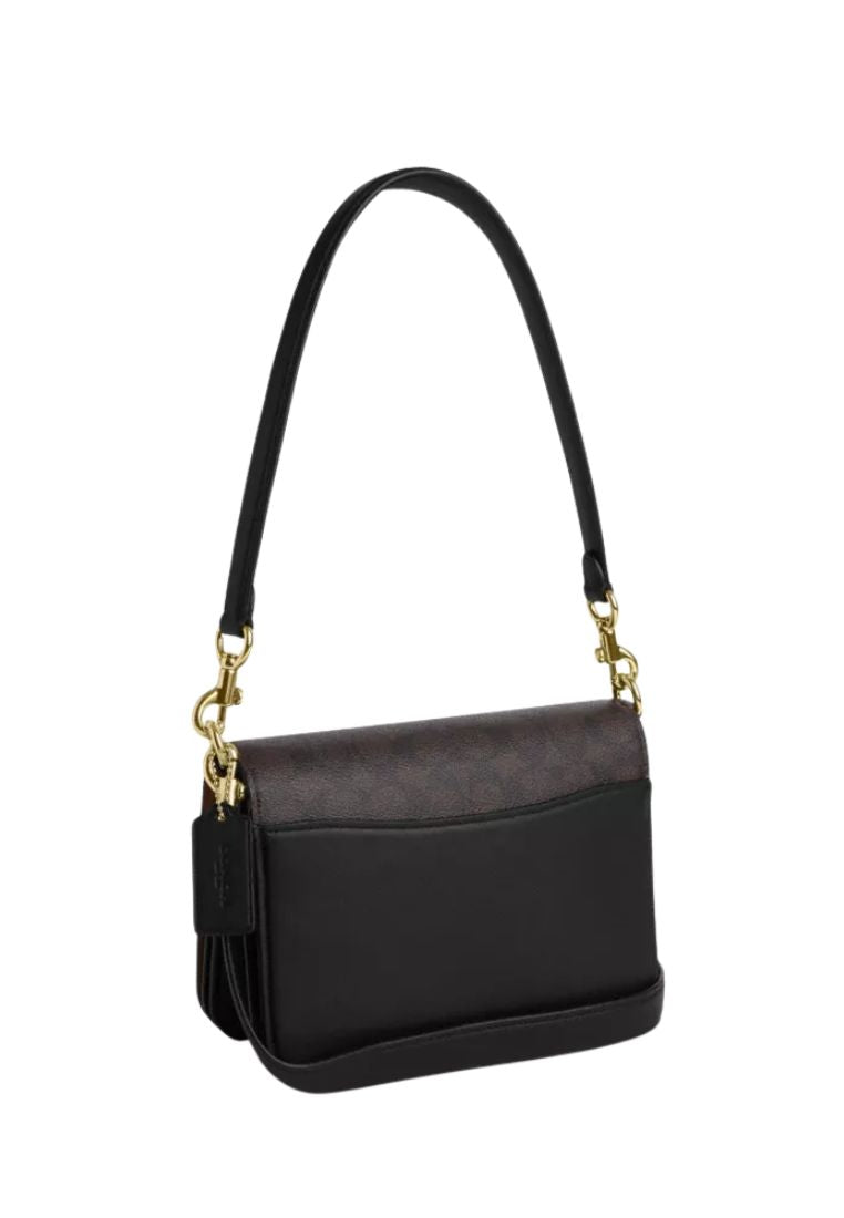 Quinn Bag In Signature Canvas Gold Walnut Black