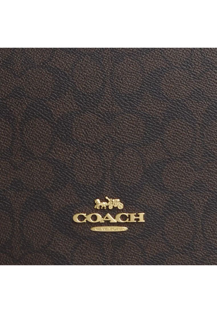 Quinn Bag In Signature Canvas Gold Walnut Black