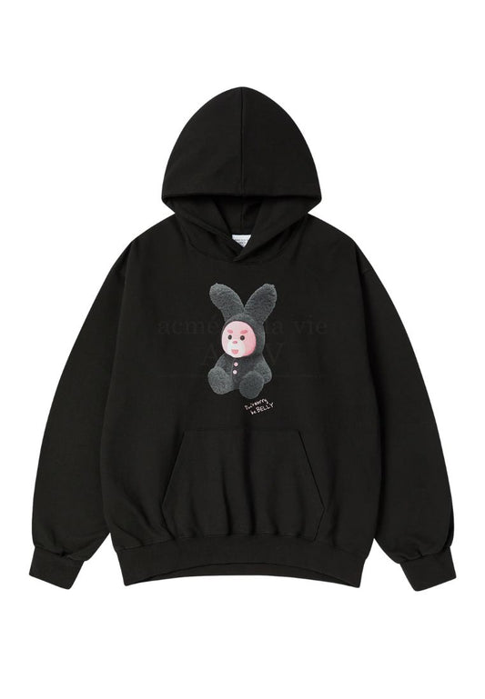 RABBIT BELLY Hoodie Black