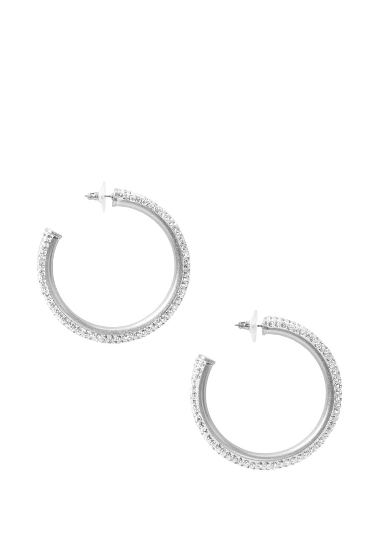 Razzle Dazzle Hoops Clear Silver