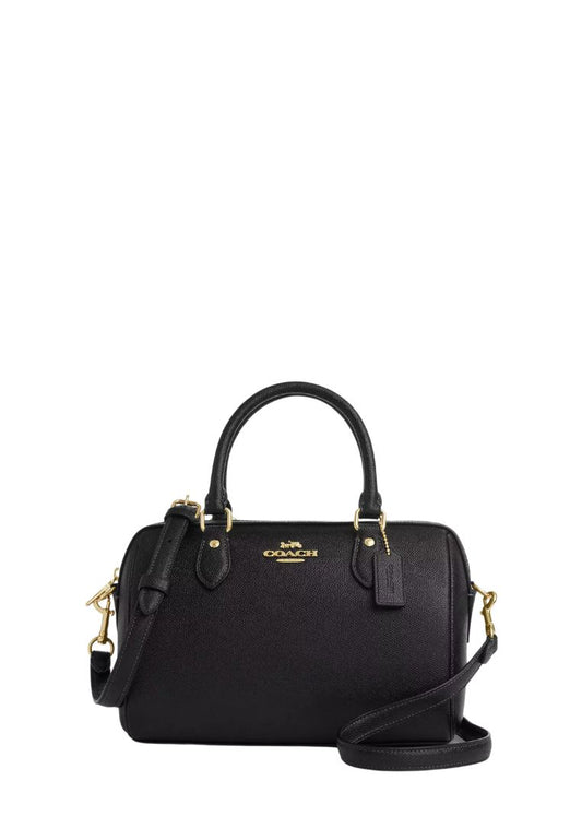 Rowan Satchel Bag Crossgrain Gold Black