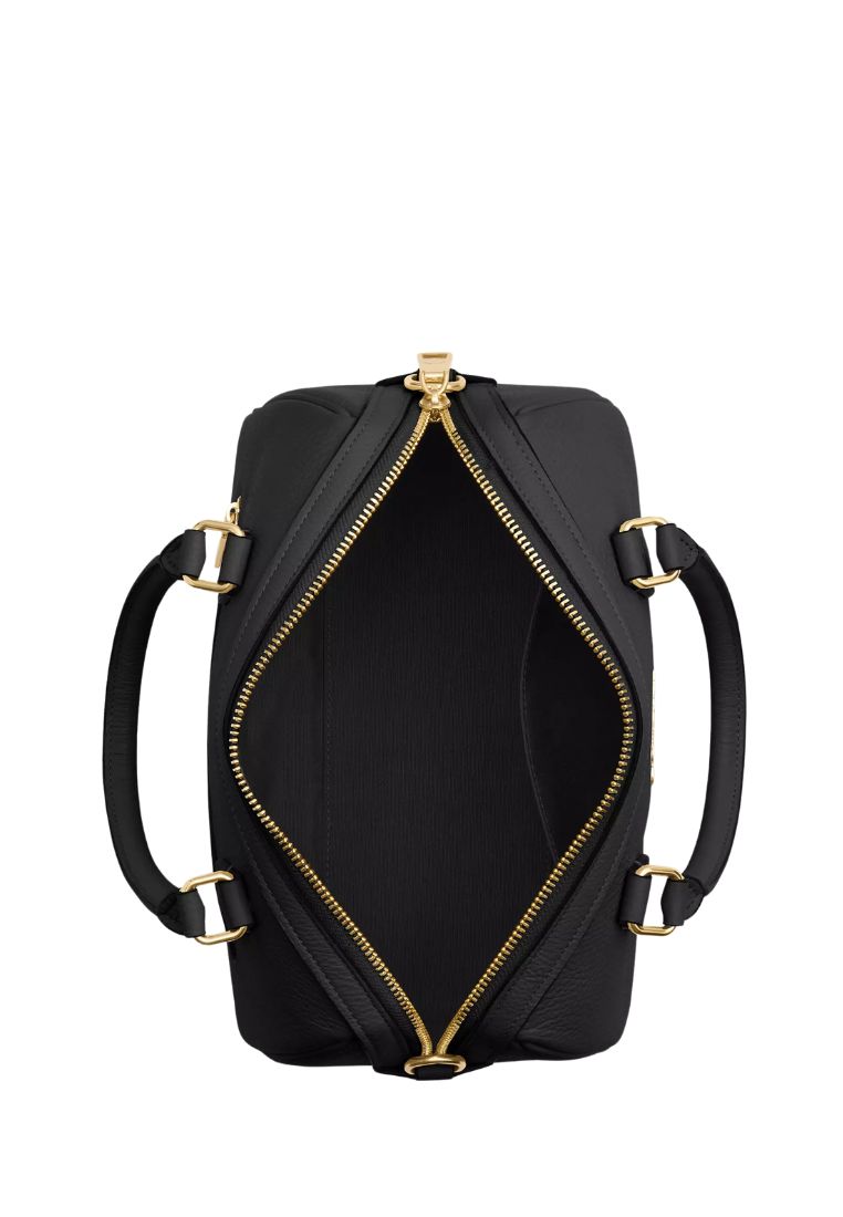 Rowan Satchel Bag Pebbled Leather Gold Black