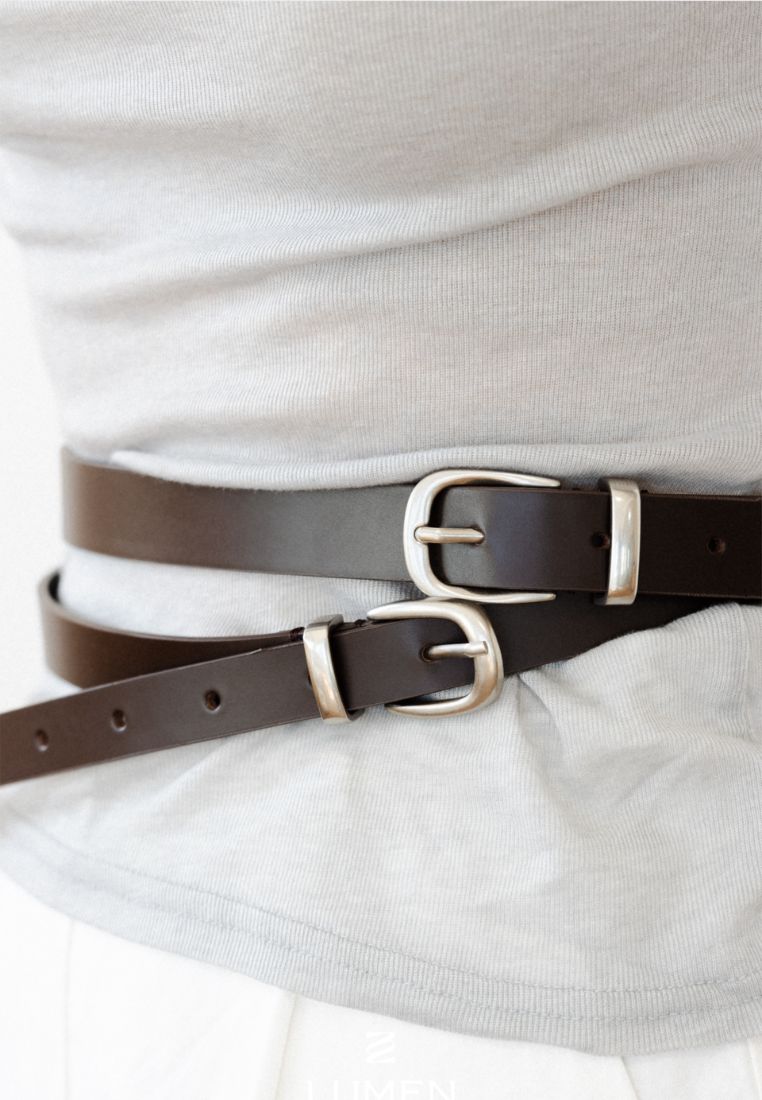 SOBRE LEATHER BELT organ brown