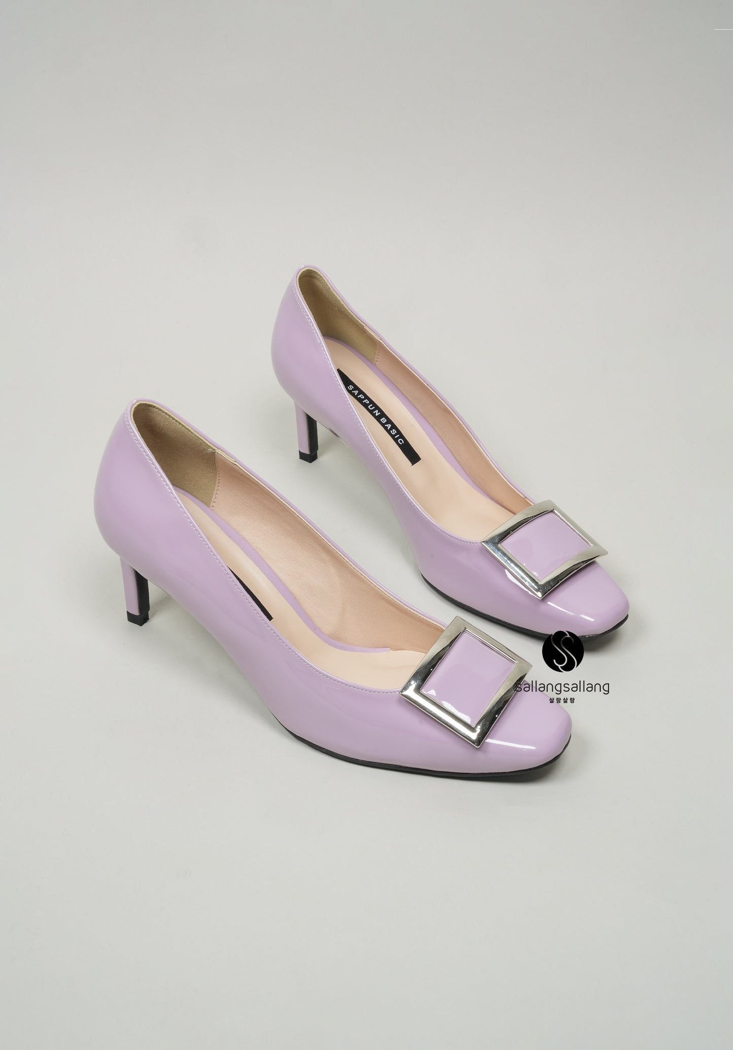 Erian Square Heels Light Purple 7 cm
