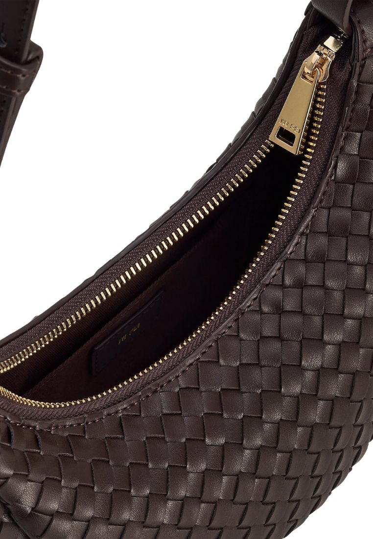 Sharon Woven Crossbody Bag - Coffee Brown
