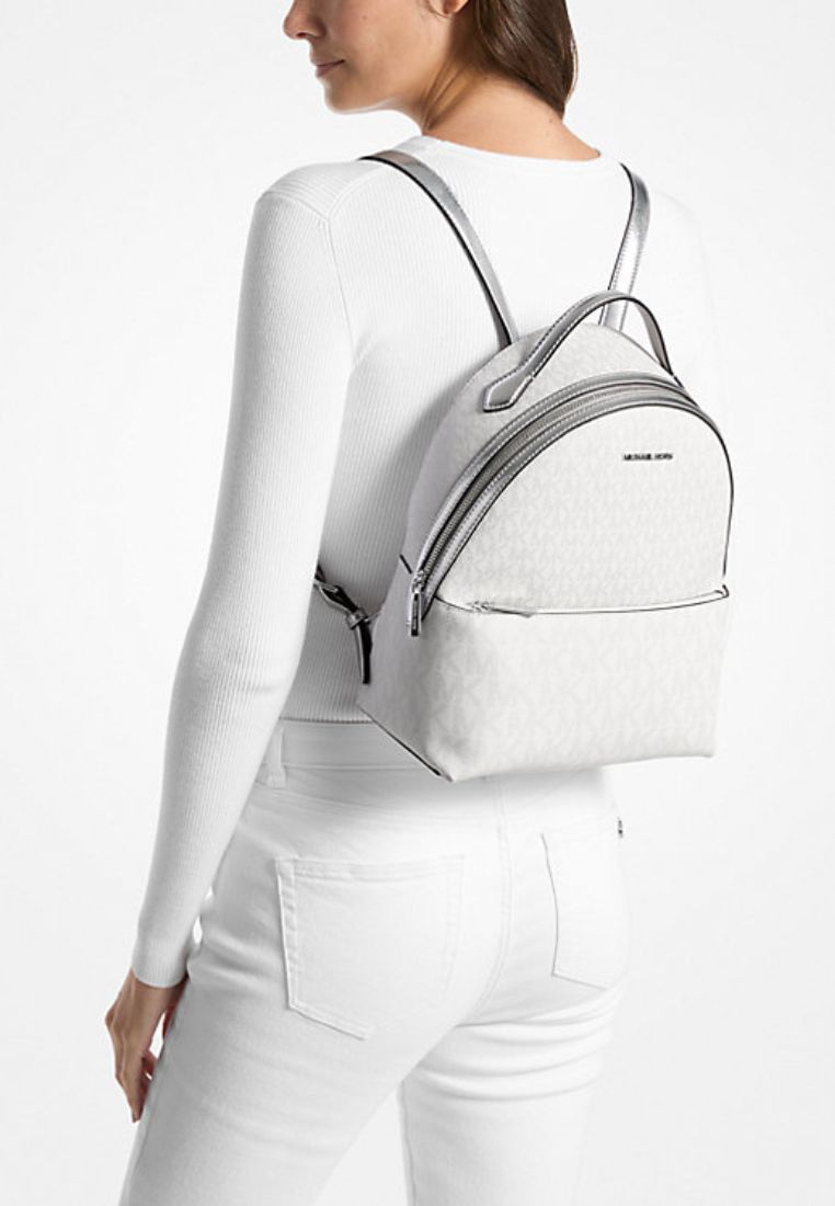 Sheila Medium Logo Backpack Silver