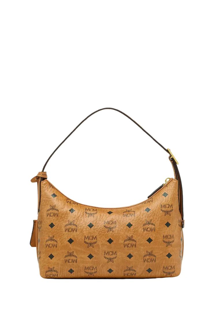 Small Aren Visetos Hobo Bag Cognac