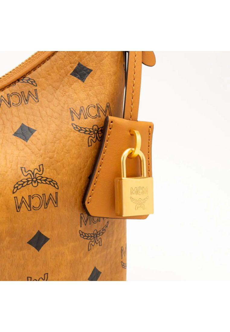 Small Aren Visetos Hobo Bag Cognac