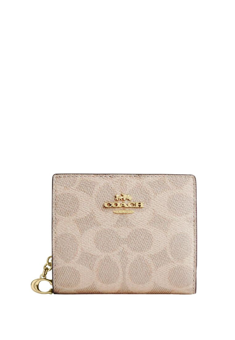 Snap Wallet In Signature Canvas Gold Sand Chalk