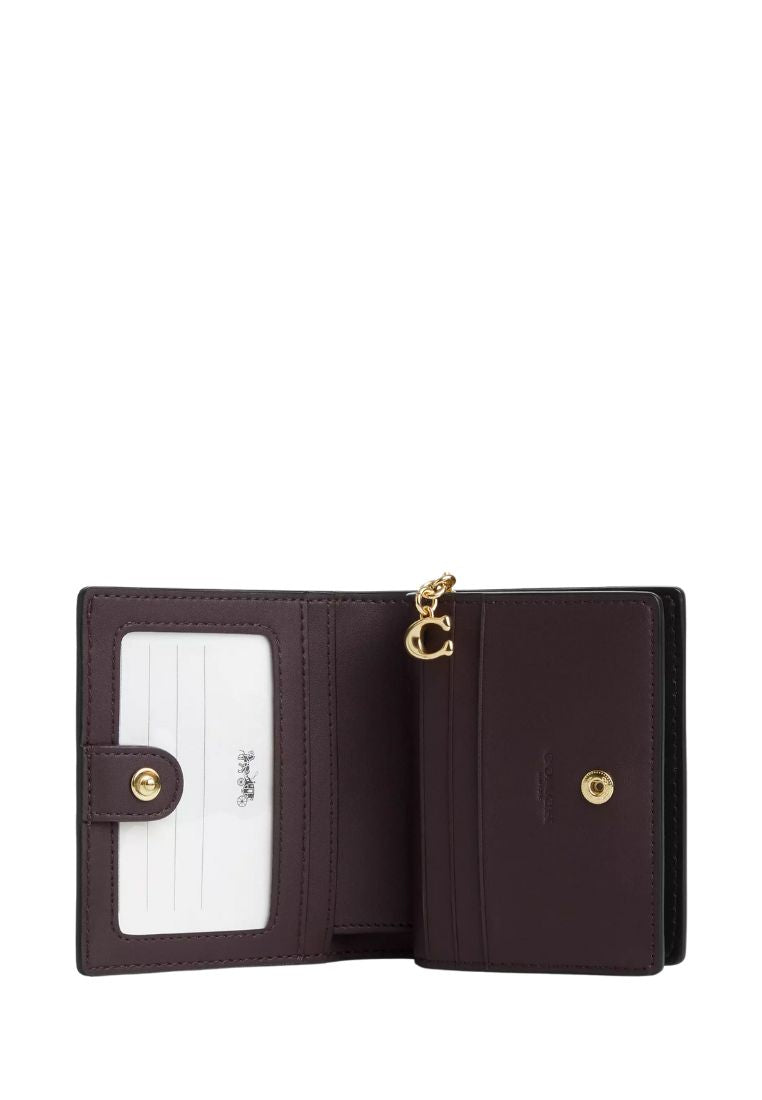 Snap Wallet In Signature Canvas Gold Walnut Black