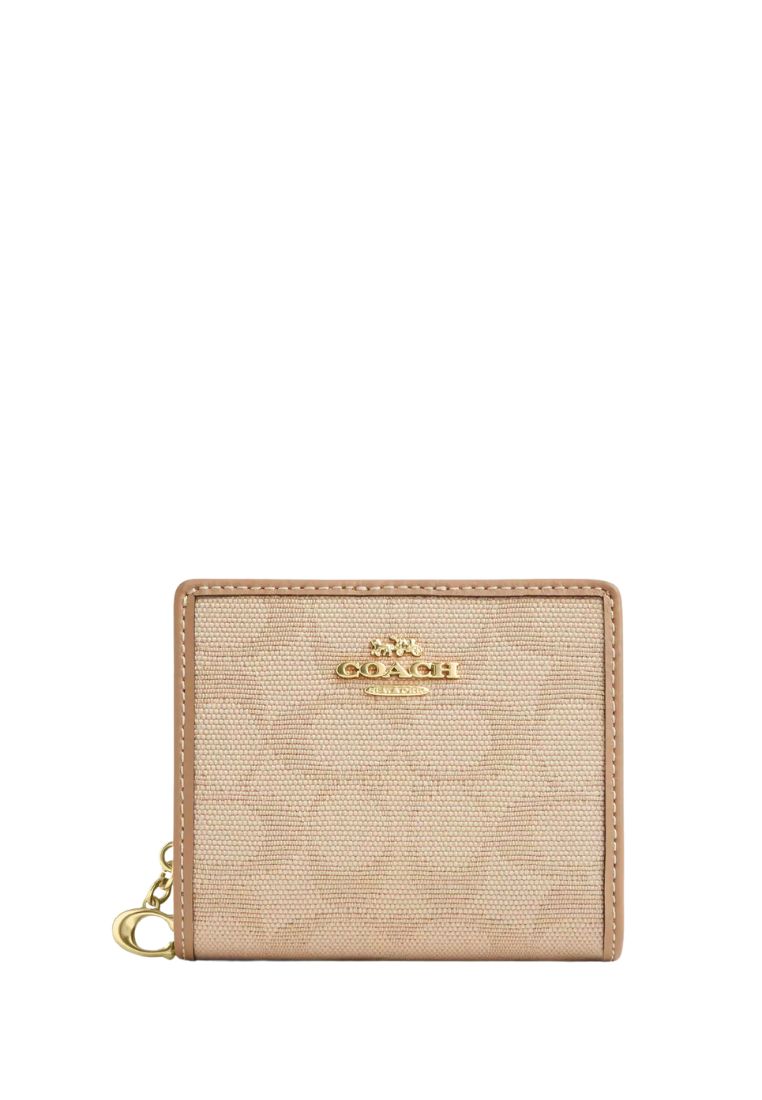 Snap Wallet With Signature Canvas Dark Natural Multi