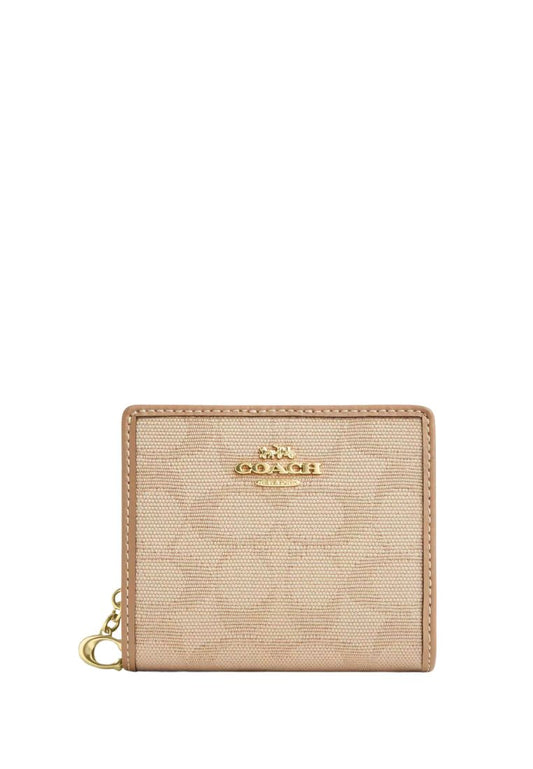 Snap Wallet With Signature Canvas Dark Natural Multi