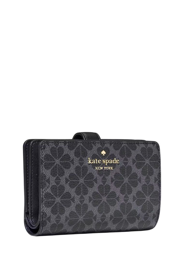 Spade Flower Medium Bifold Wallet Black