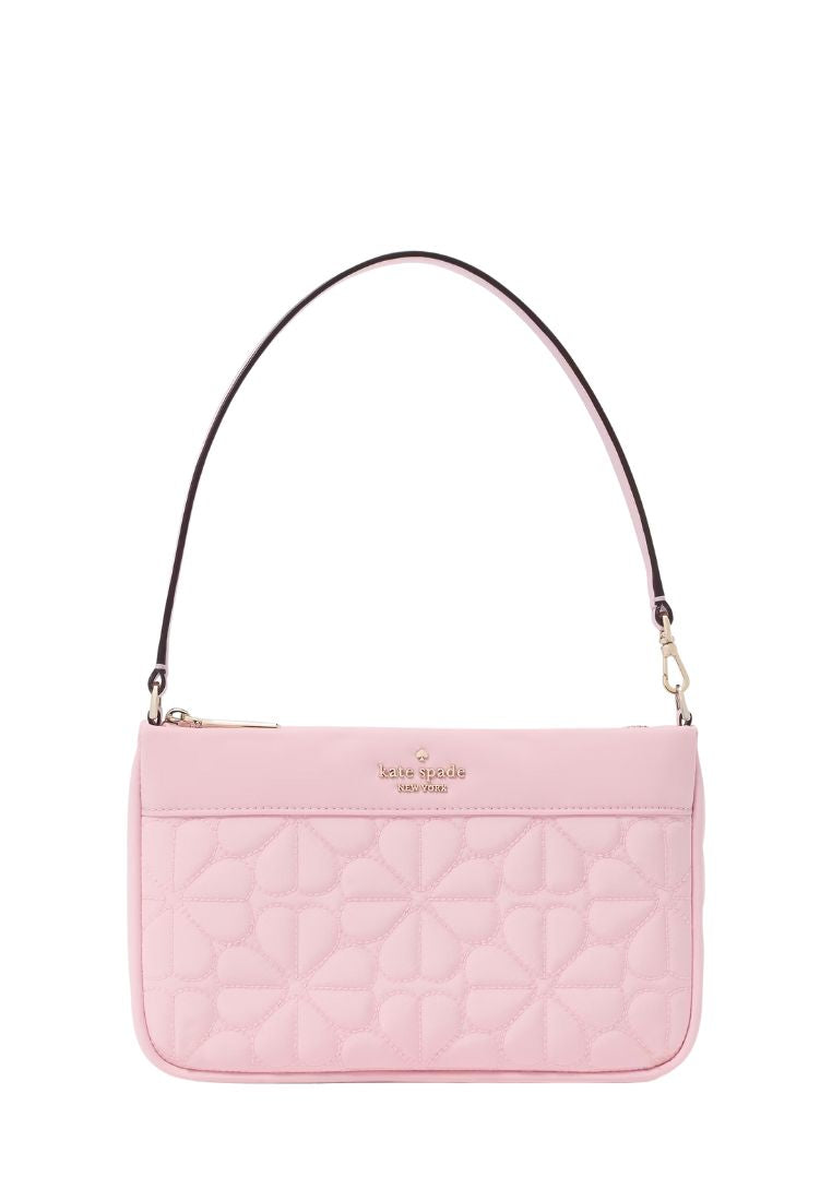 Spade Flower Quilted Fabric Convertible Wristlet Pink Horizon