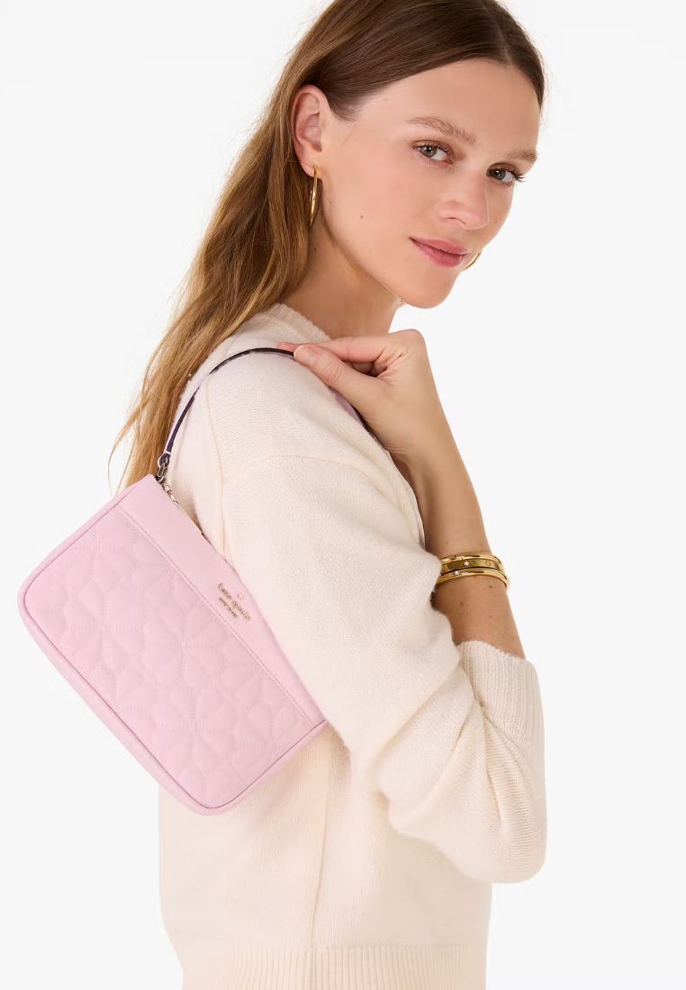 Spade Flower Quilted Fabric Convertible Wristlet Pink Horizon