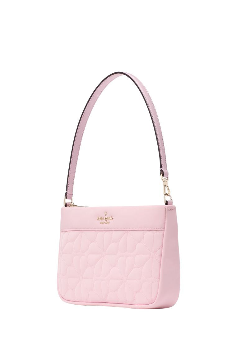 Spade Flower Quilted Fabric Convertible Wristlet Pink Horizon