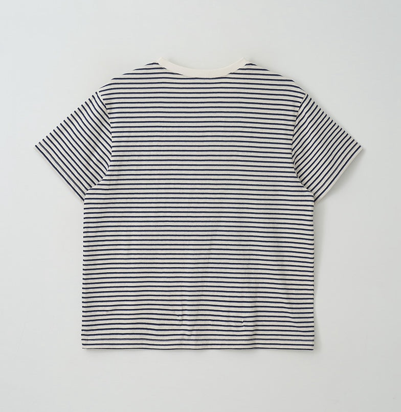 Stripe Maison De Rola Embroidery T-Shirt Blue