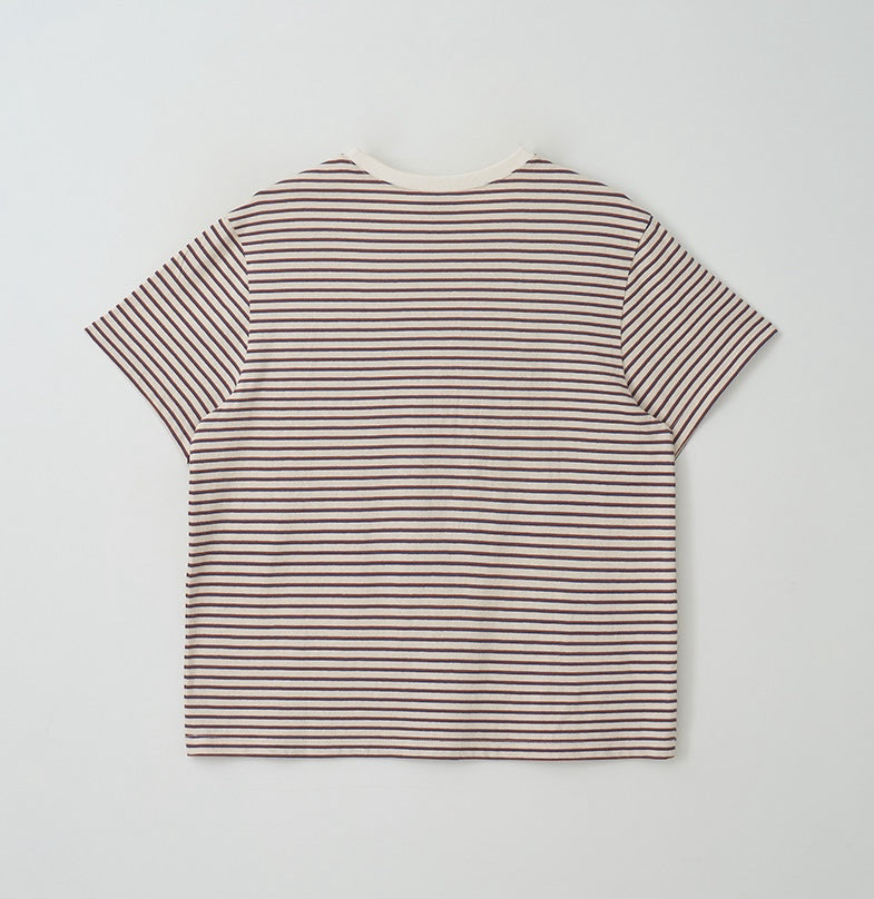 Stripe Maison De Rola Embroidery T-Shirt Brown