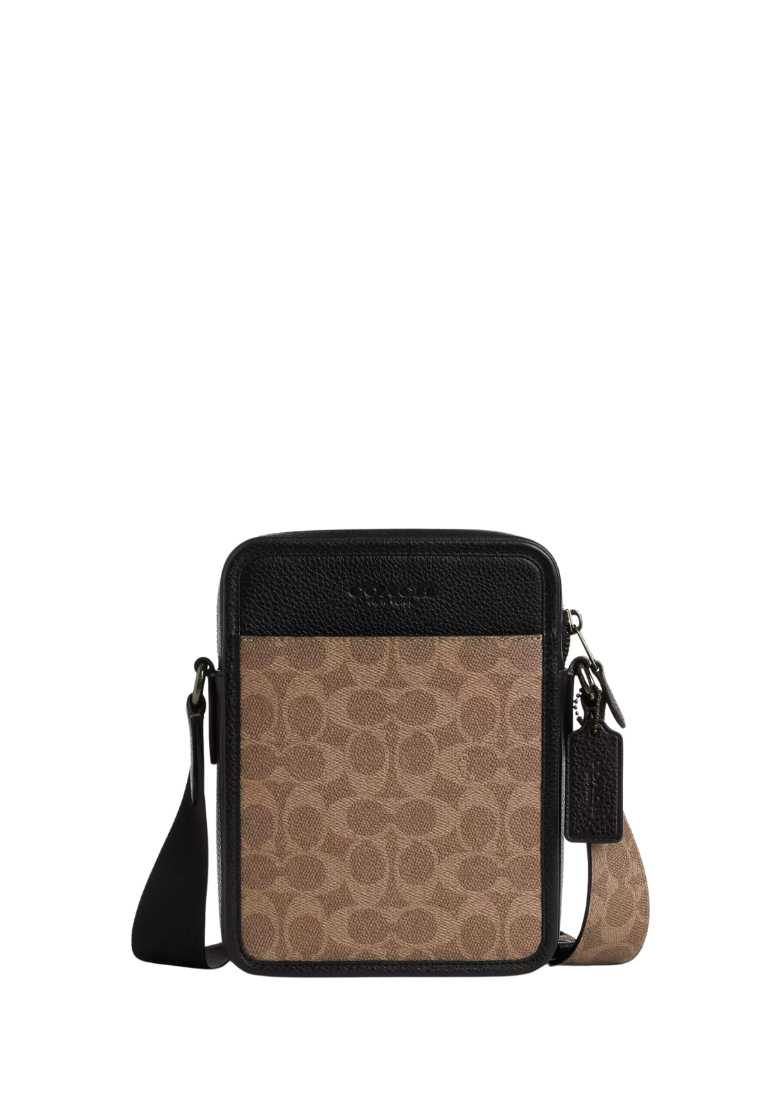 Sullivan Crossbody Bag In Signature Canvas Tan Black