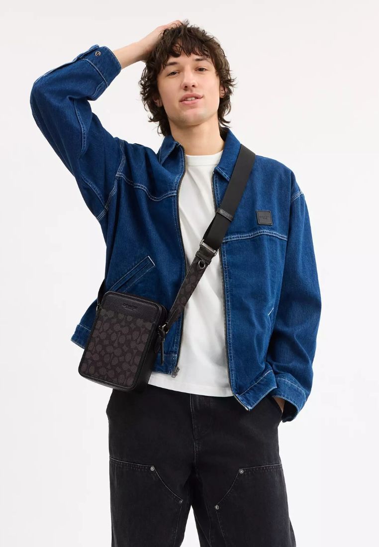 Sullivan Crossbody Bag In Signature Canvas Walnut Black