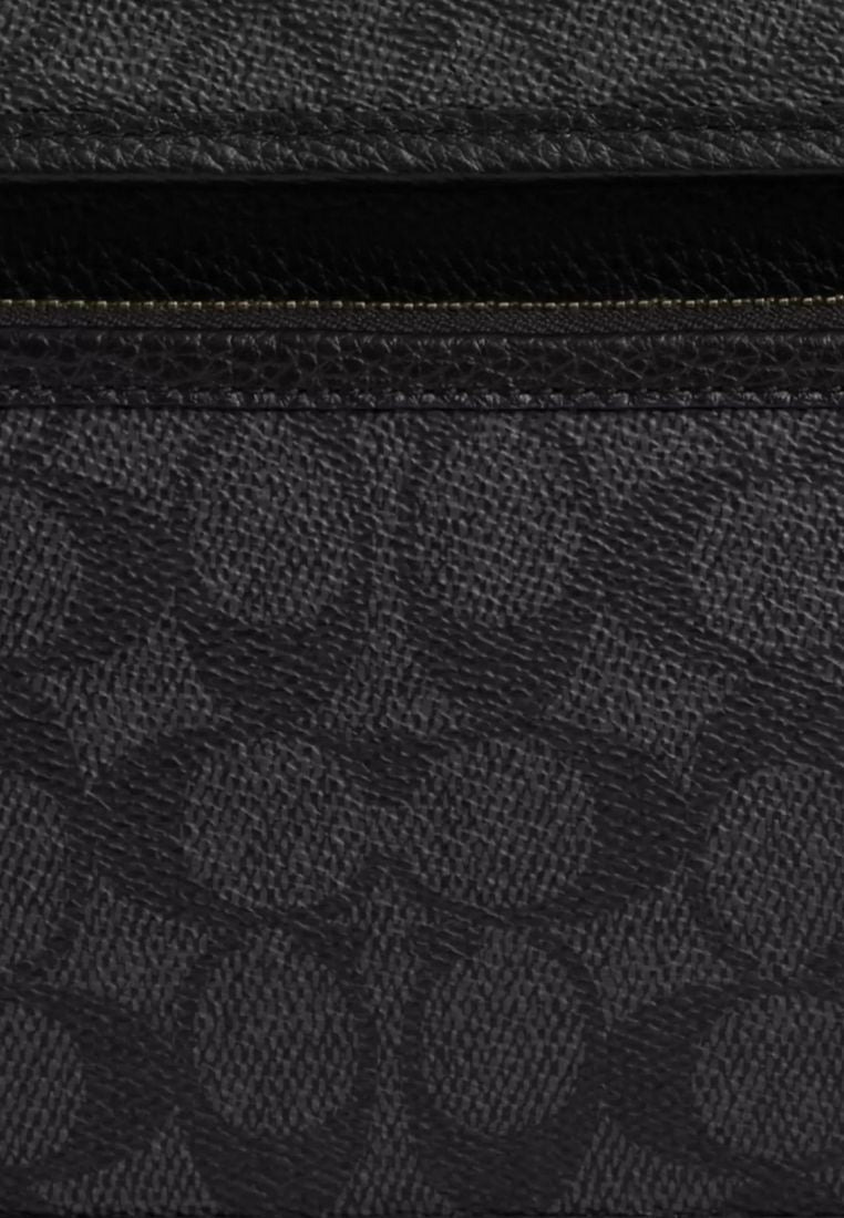 Sullivan Flap Crossbody Bag In Signature Canvas Gunmetal Charcoal Black