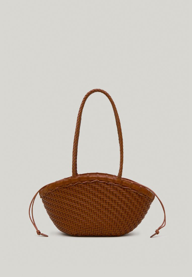 TWIG BASKET SHOULDER BAG dried tan