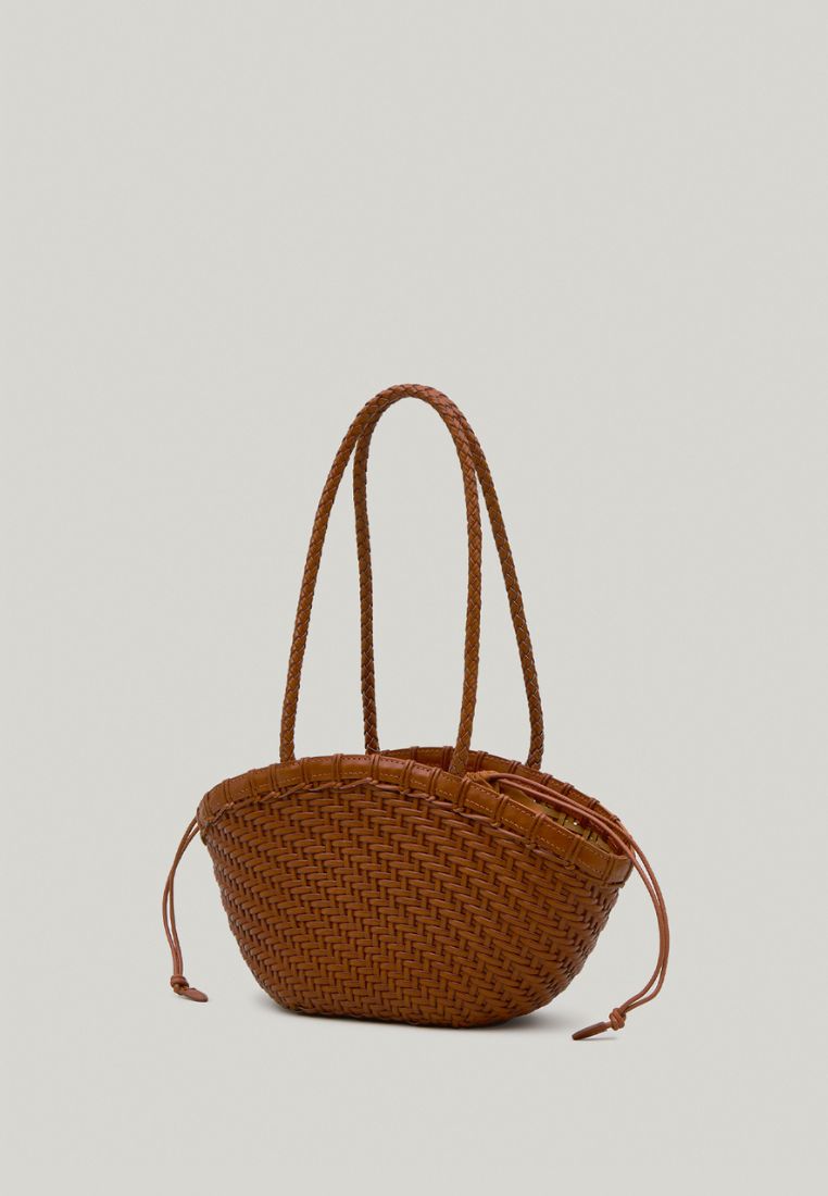 TWIG BASKET SHOULDER BAG dried tan