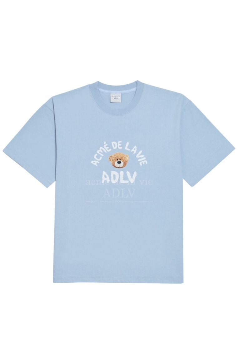 Teddy Bear (Bear Doll) Short Sleeve T-Shirt Sky Blue