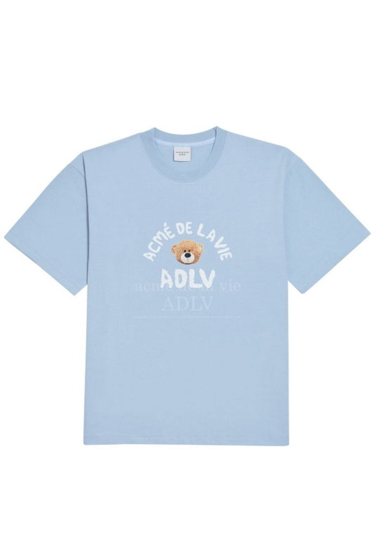 Teddy Bear (Bear Doll) Short Sleeve T-Shirt Sky Blue