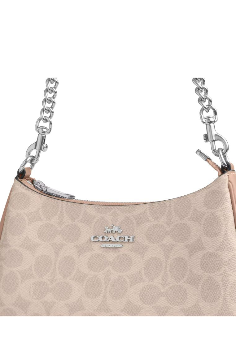 Teri Shoulder Bag In Signature Canvas Silver Sand Taupe