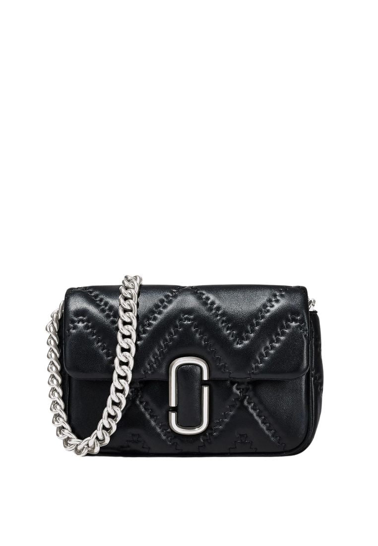 The Quilted Leather J Marc Shoulder Bag Black