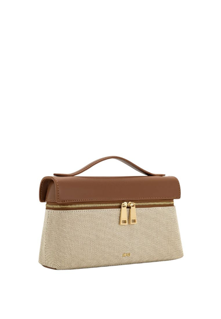 Thea Top Handle Bag - Brown Canvas