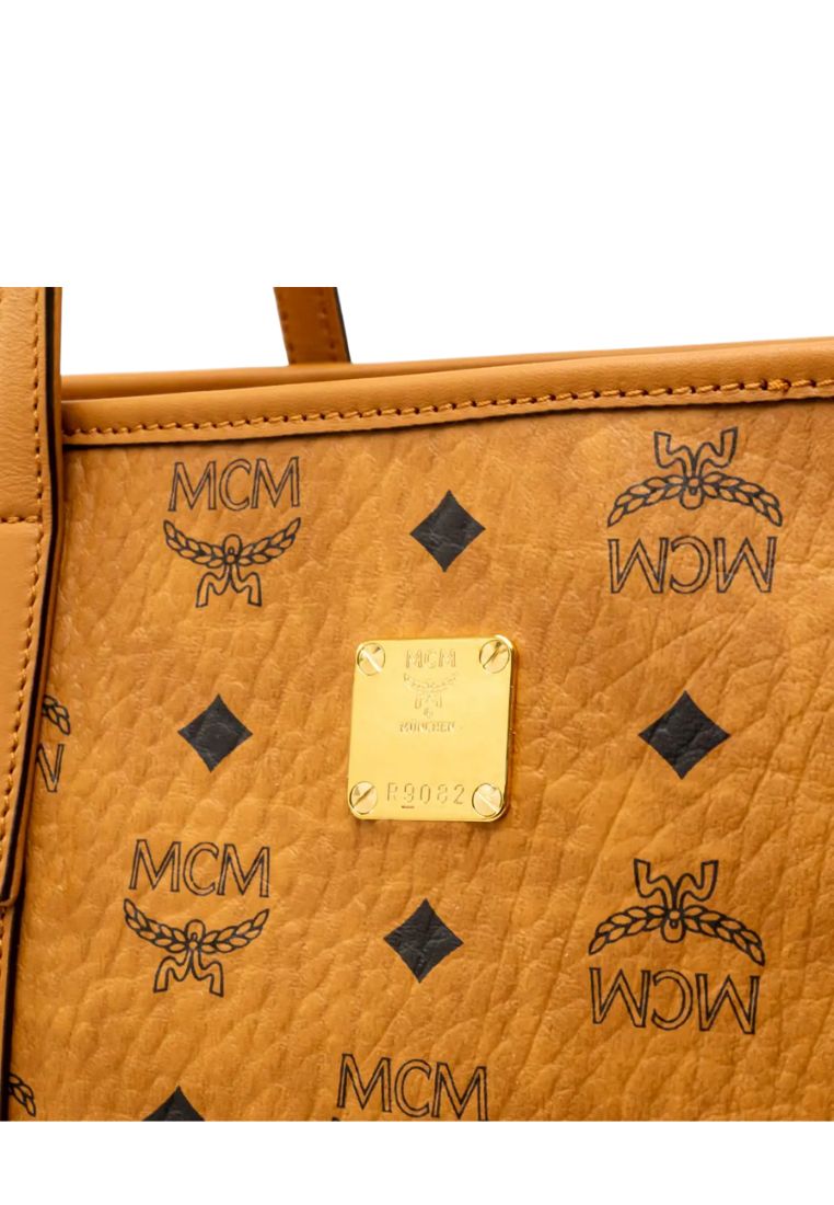 Toni Top-Zip Visetos Medium Shopper Bag Cognac