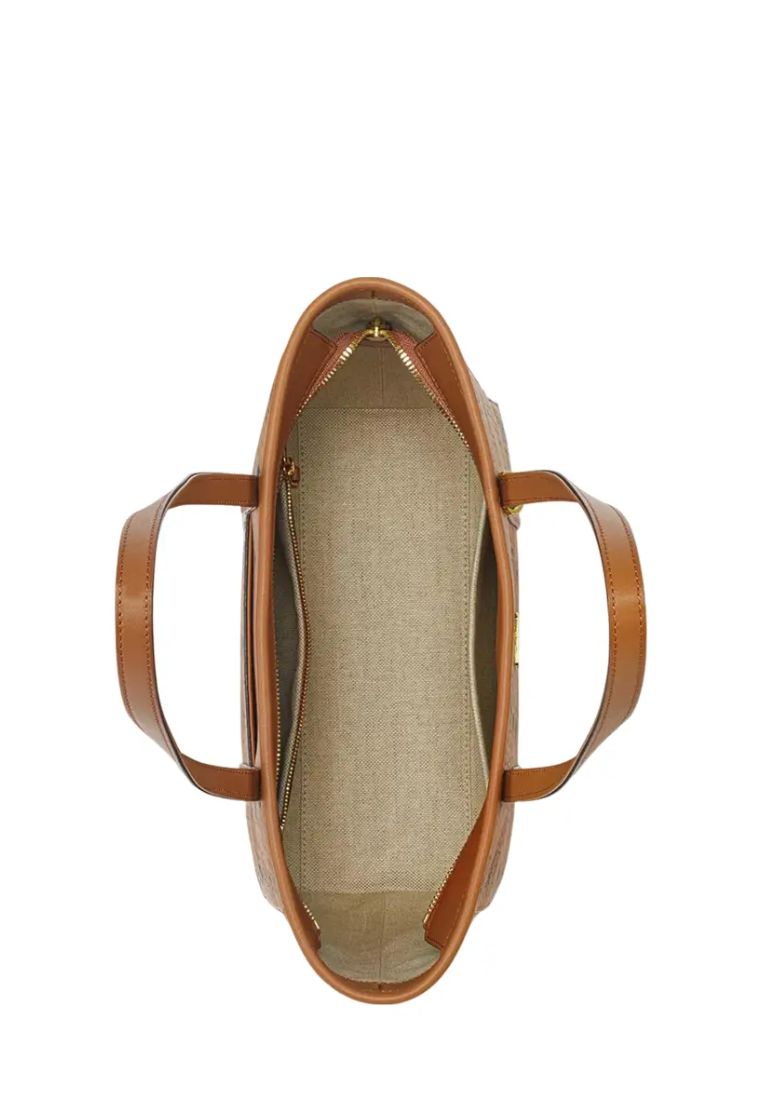 Toni Top-Zip Visetos Small Shopper Bag Cognac