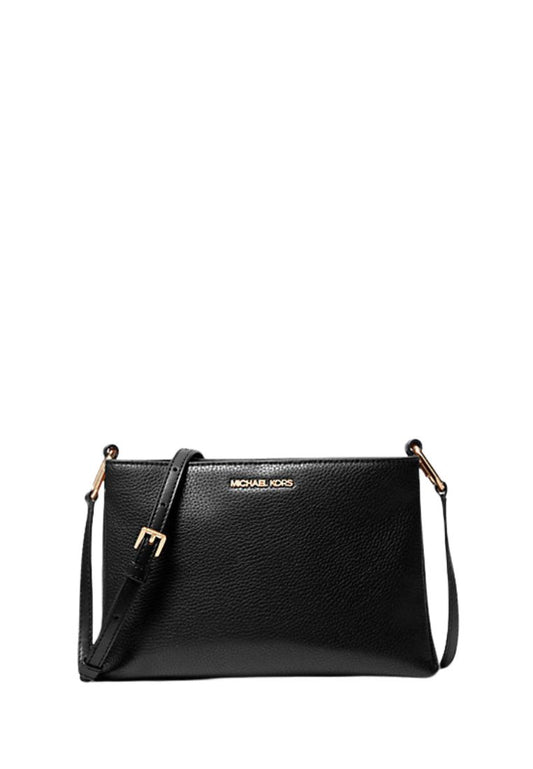 Trisha Medium Pebbled Leather Crossbody Bag Black