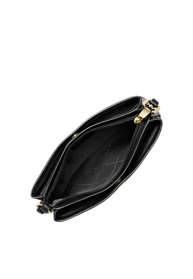 Trisha Medium Pebbled Leather Crossbody Bag Black