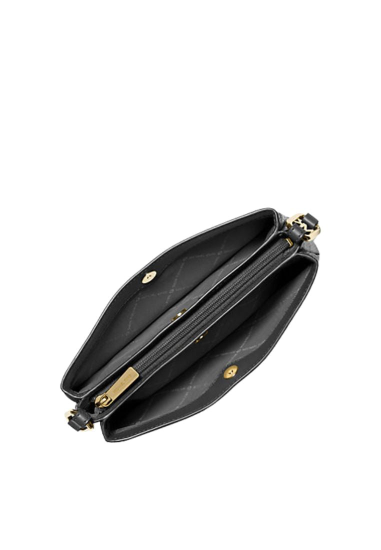 Trisha Medium Pebbled Leather Crossbody Bag Black