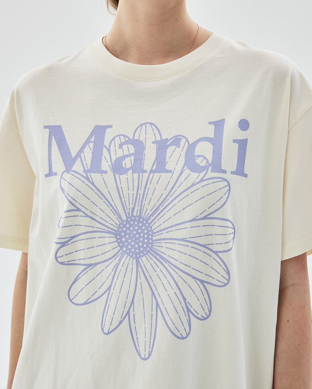 Tshirt FLOWERMARDI Cream Light Purple