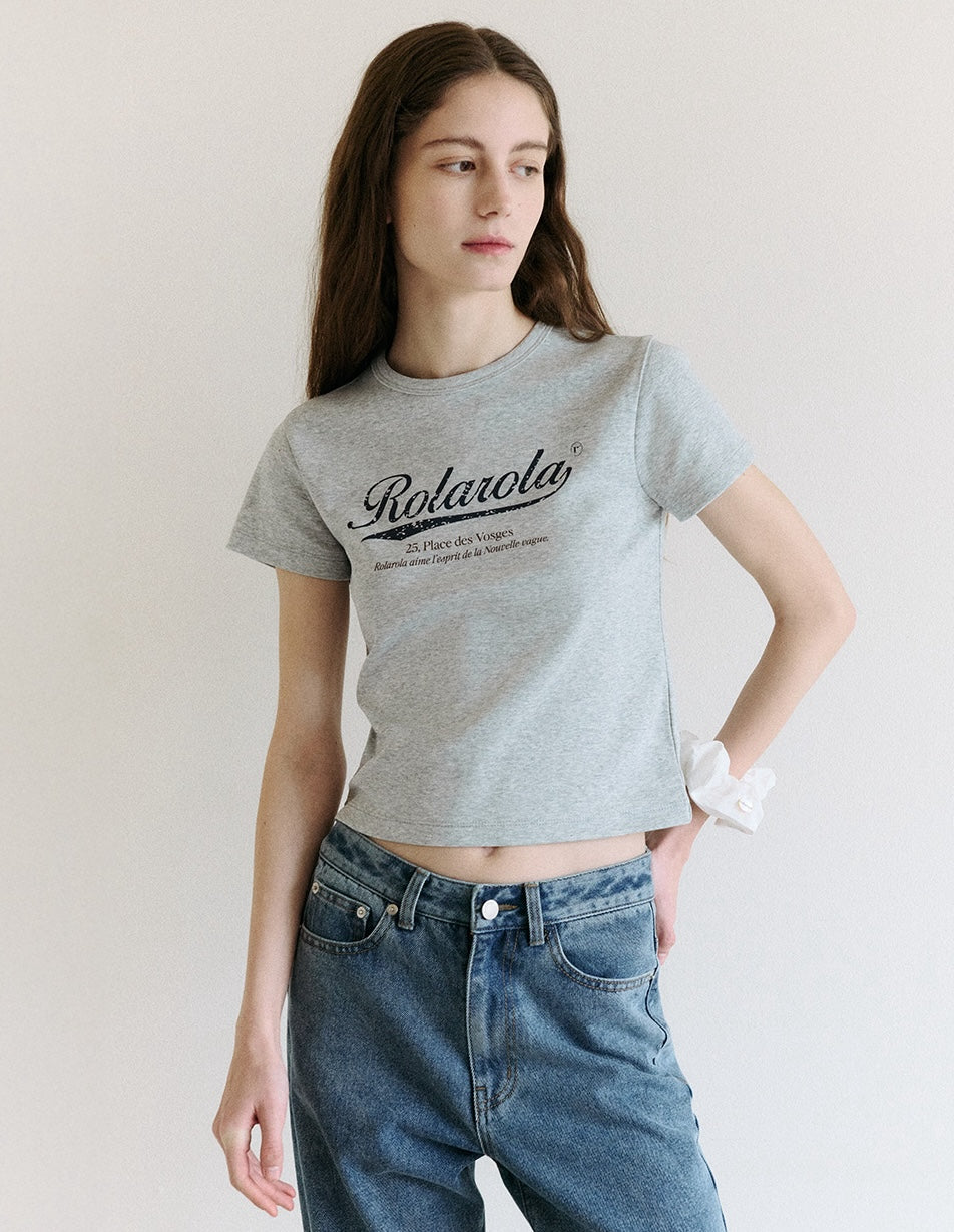 Vintage Crack Logo T-Shirt Gray