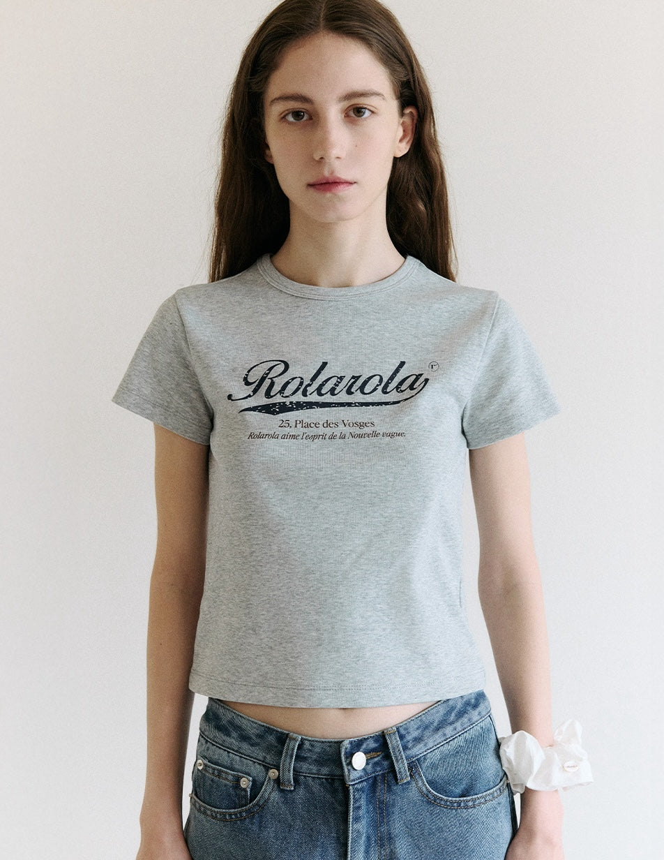 Vintage Crack Logo T-Shirt Gray