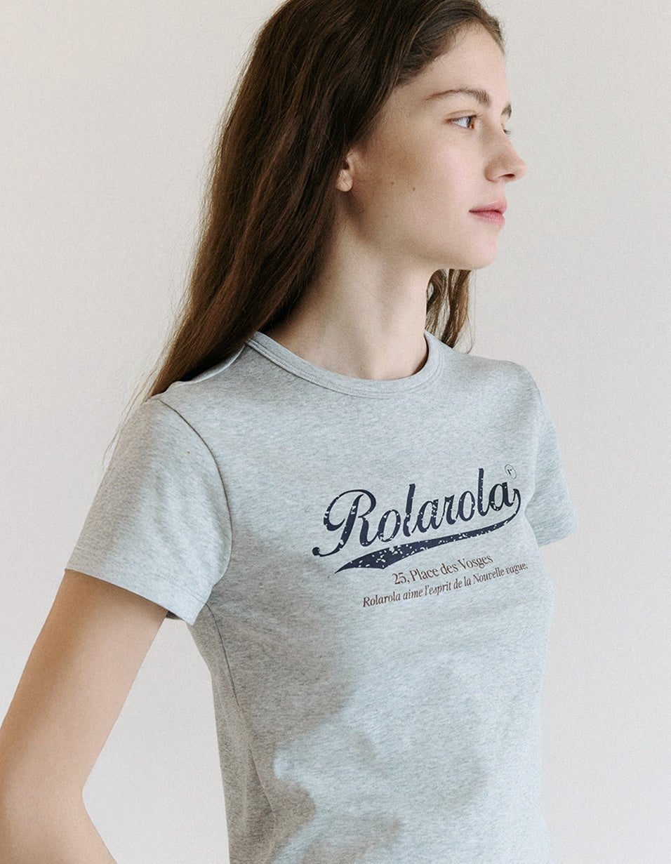 Vintage Crack Logo T-Shirt Gray