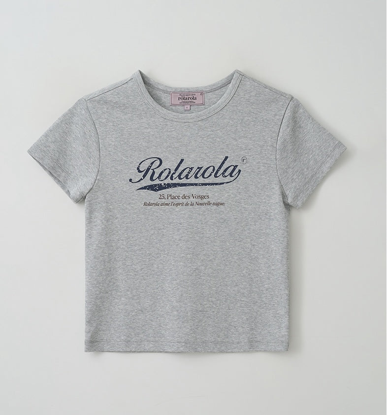 Vintage Crack Logo T-Shirt Gray